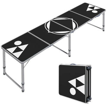 Opvouwbare campingtafel | Kleur: Zwart | Afmetingen: 60x240x54/62/70 cm