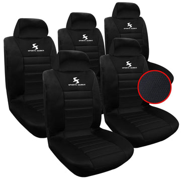 5-delige universele autostoelhoezenset voor enkele stoelen | Zwart