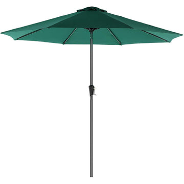Parasol 3 m, opvouwbaar, polyester, groen/rood, met zwengel