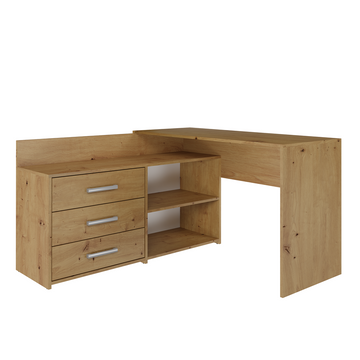 Functioneel Hoekbureau met 3 Laden DANY - Slank L-Model | Kleur: Artisan Oak | Maat: 120x50x76 cm