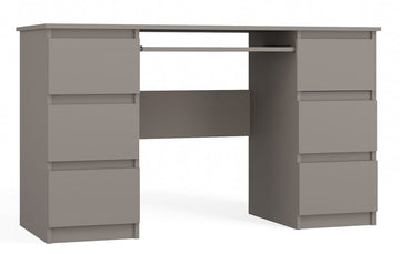Functioneel bureau met 6 lades en toetsenbordlade – Modern ontwerp | Kleur: Klei | Maat: 130x51x76