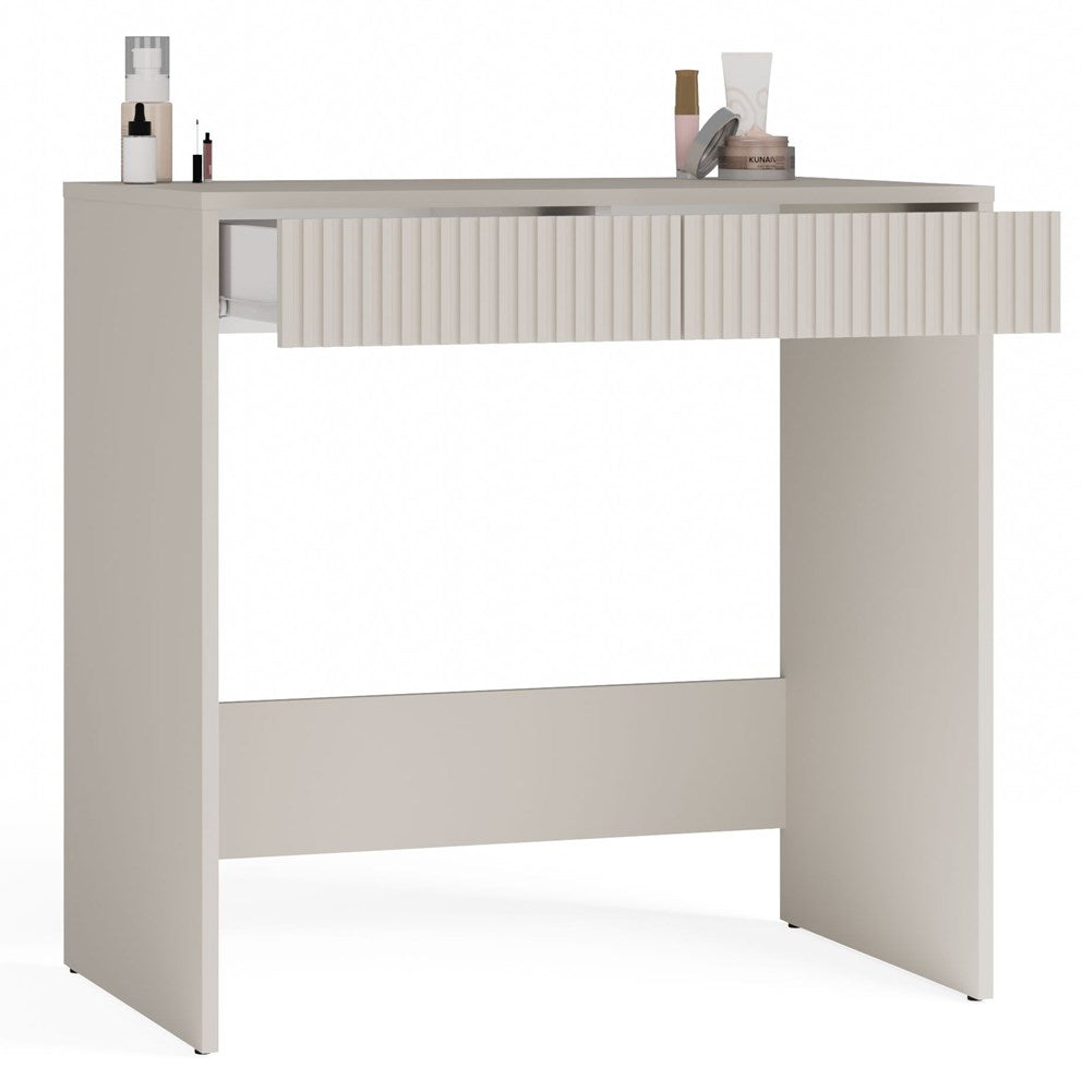 Bureau Marina 2S Slim met 2 lades - Compact design en greeploos | Kleur: Kasjmier Beige