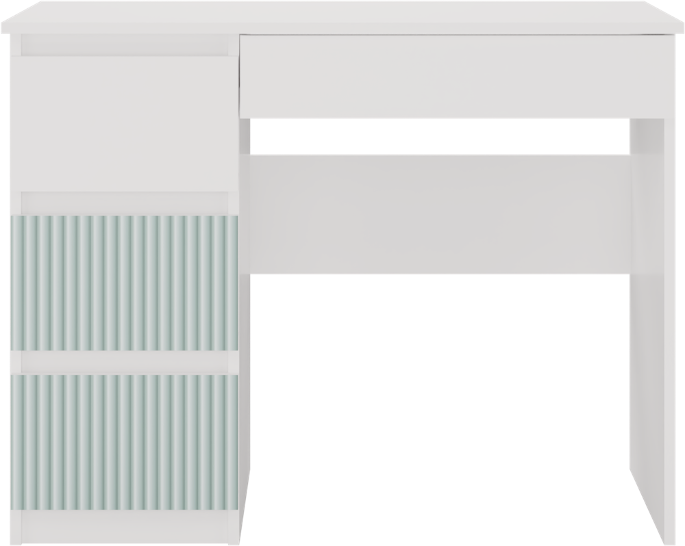 Functioneel kindertafel bureau met 4 lades MIJAS ARTESO | Wit/Munt | 98x51x76 cm