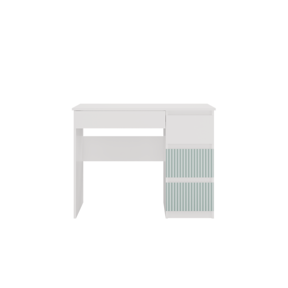 MIJAS ARTESO bureau met 4 lades – Functioneel kinderbureau | Kleur: Wit/Munt | Maat: 98x51x76 cm