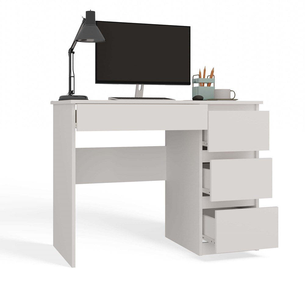 Functioneel bureau met 4 lades "MIJAS Rechts" - Duurzaam & modern | Kleur: Wit | Maat: 98x51x76 cm