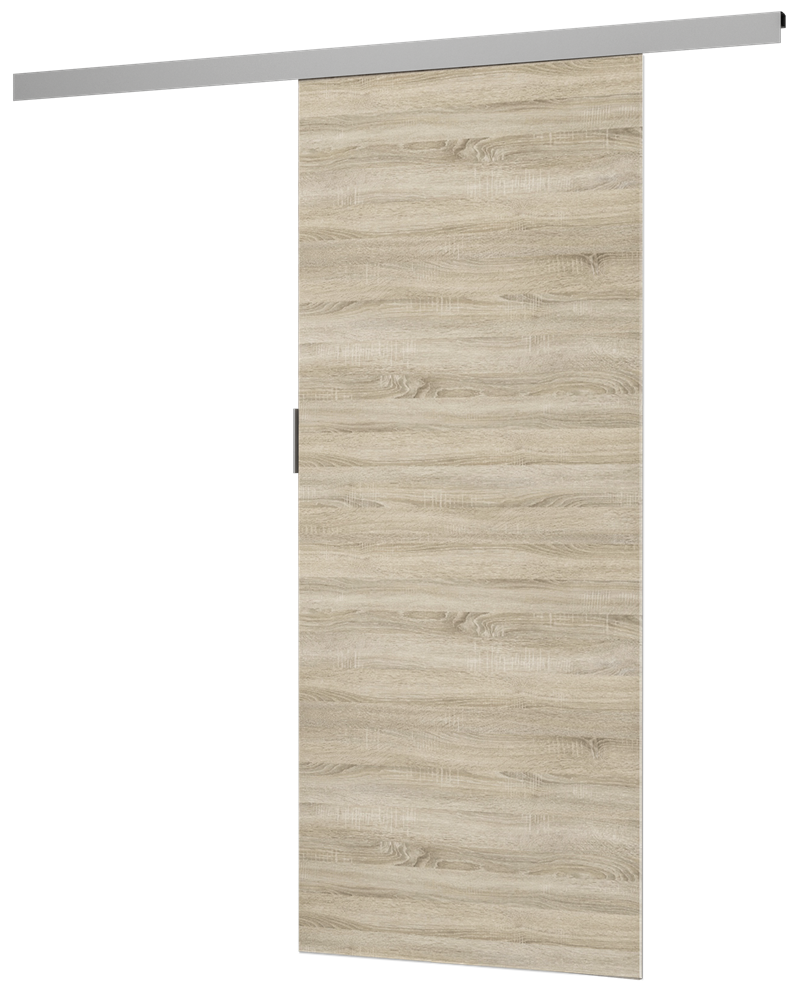 Wandgemonteerde schuifdeur Greg - Inter Galaxy systeem | Kleur: Sonoma Eiken | Maat: 86x205x1,6 cm