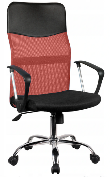 Draaistoel Nemo – Ergonomische bureaustoel met micro mesh en chromen basis | Kleur: Rood