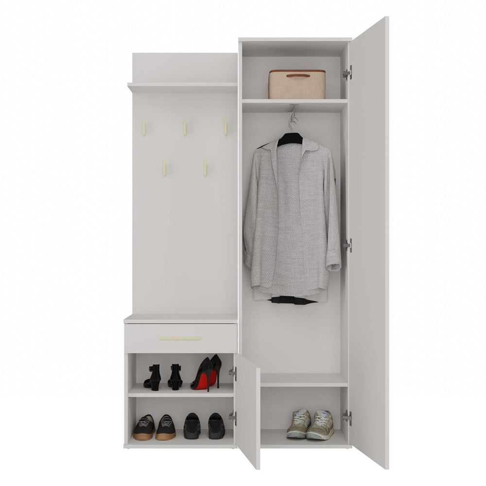 Garderobe Duo kasjmier met spiegel, kast en kapstokken – moderne haloplossing | Kleur: Kasjmier