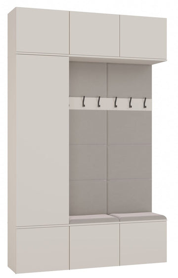 Garderobe Den Haag HAGA III 1Sz2W met zitje - Opbergkast en garderobehangers | Kleur: Kasjmier