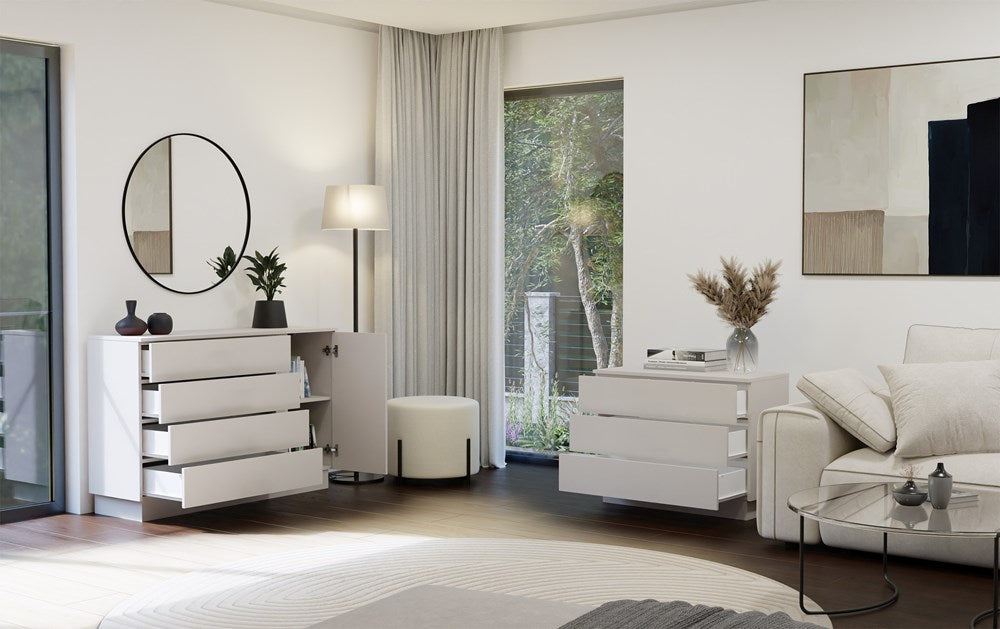 Moderne ladekast AMBER 1D4S - 1 deur & 4 lades | Kleur: Kasjmier | Maat: 125x84x40 cm