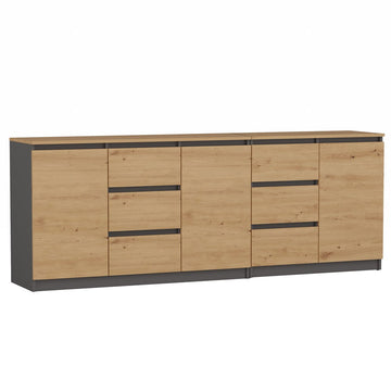 Moderne meubelset COSTA met 3 deuren & 6 lades – Functioneel & stijlvol | Kleur: Antraciet