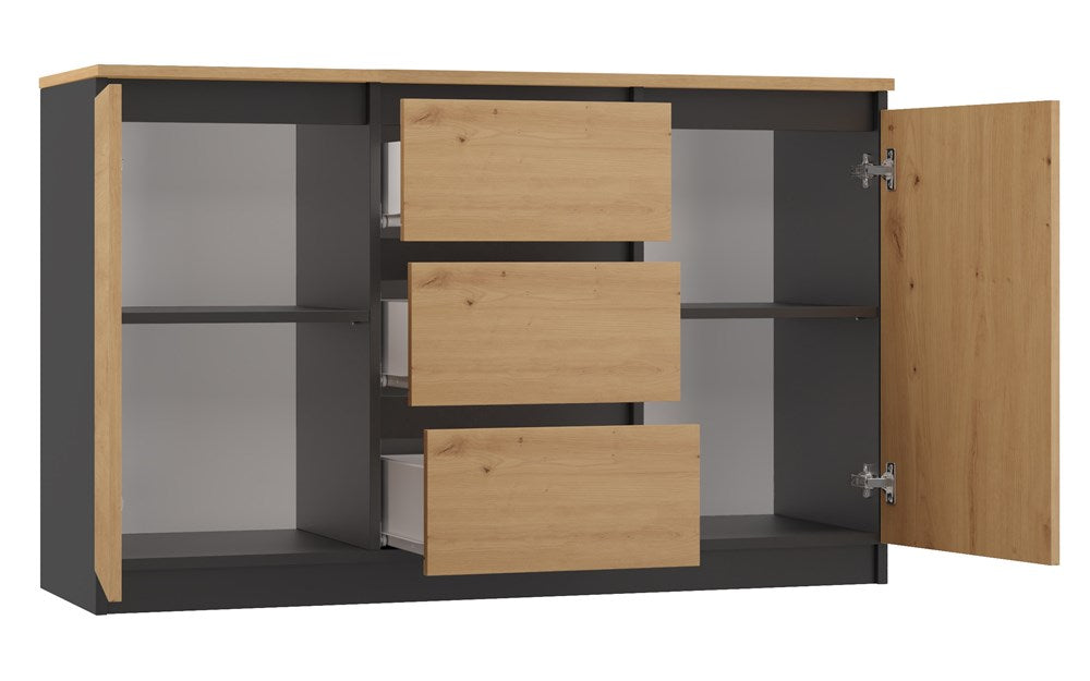 Moderne meubelset COSTA met 3 deuren & 6 lades – Functioneel & stijlvol | Kleur: Antraciet