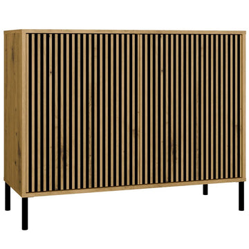 Kamaro 2D Slim ladekast met 2 deuren en metalen poten - Artisan eiken | 103,5x40x82,5 cm