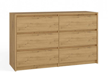 Moderne KARO K120 ladekast met 6 lades - Artisan Eiken | Kleur: Artisan Eiken | Maat: 120x73,5x40 cm