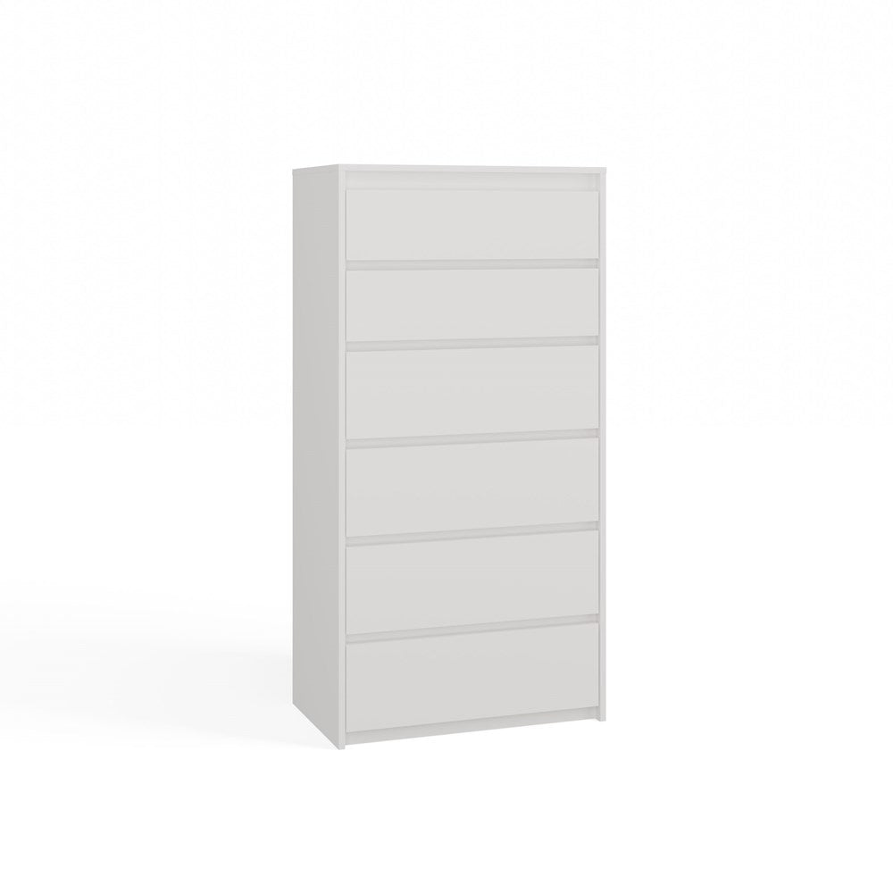 Moderne ladekast KARO K6 met 6 lades - Ruime opbergkast | Kleur: Wit | Maat: 70x43x139 cm