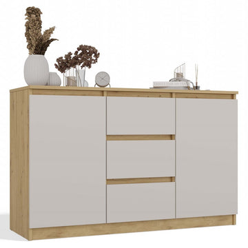 Moderne kist 2D3S met 2 deuren en 3 laden - Artisan Eik & Kashmir | Kleur: Artisan Eik & Kashmir