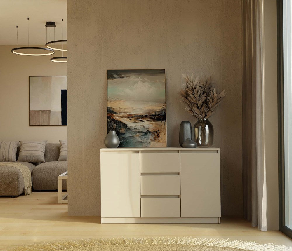 Moderne ladekast 2D3S met 2 deuren en 3 laden - Kasjmier | Kleur: Kasjmier | Maat: 120x40x75 cm