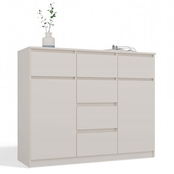 Moderne ladekast 2D6S met 2 deuren en 6 lades | Kleur: Cashmere | Maat: 120x40x96,5 cm