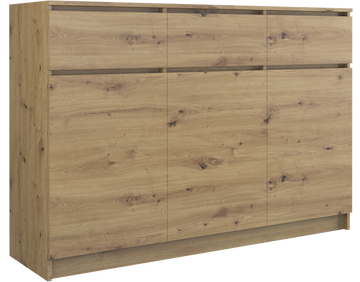 Moderne ladekast 3D3S met 3 deuren en 3 laden | Artisan Eiken | 120x97x40 cm