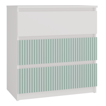 Moderne grote ladekast met 3 lades - MALWA M3 ARTESO | Wit/Mint | 70x40x75 cm