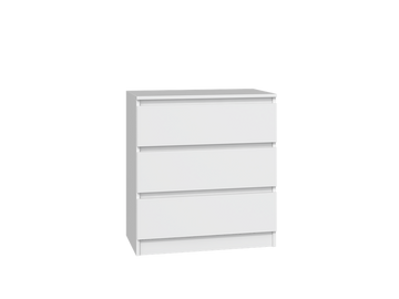 Moderne grote ladekast met 3 lades - MALWA serie | Kleur: Mat wit | Maat: 75x70x40 cm