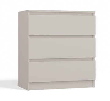 Moderne grote ladekast MALWA M3 met 3 greeploze lades | Kleur: Kashmir Beige | Maat: 75x70x40 cm