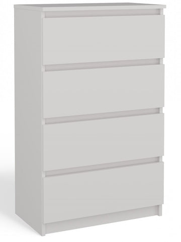 Moderne ladekast MALWA M4 60 – 4 greeploze lades | Kleur: Wit | Maat: 60x34,5x97,5 cm