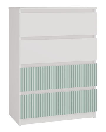 Grote ladekast MALWA M4 ARTESO met 4 lades - Wit/Mint | Kleur: Wit/Mint | Maat: 70x97x40 cm