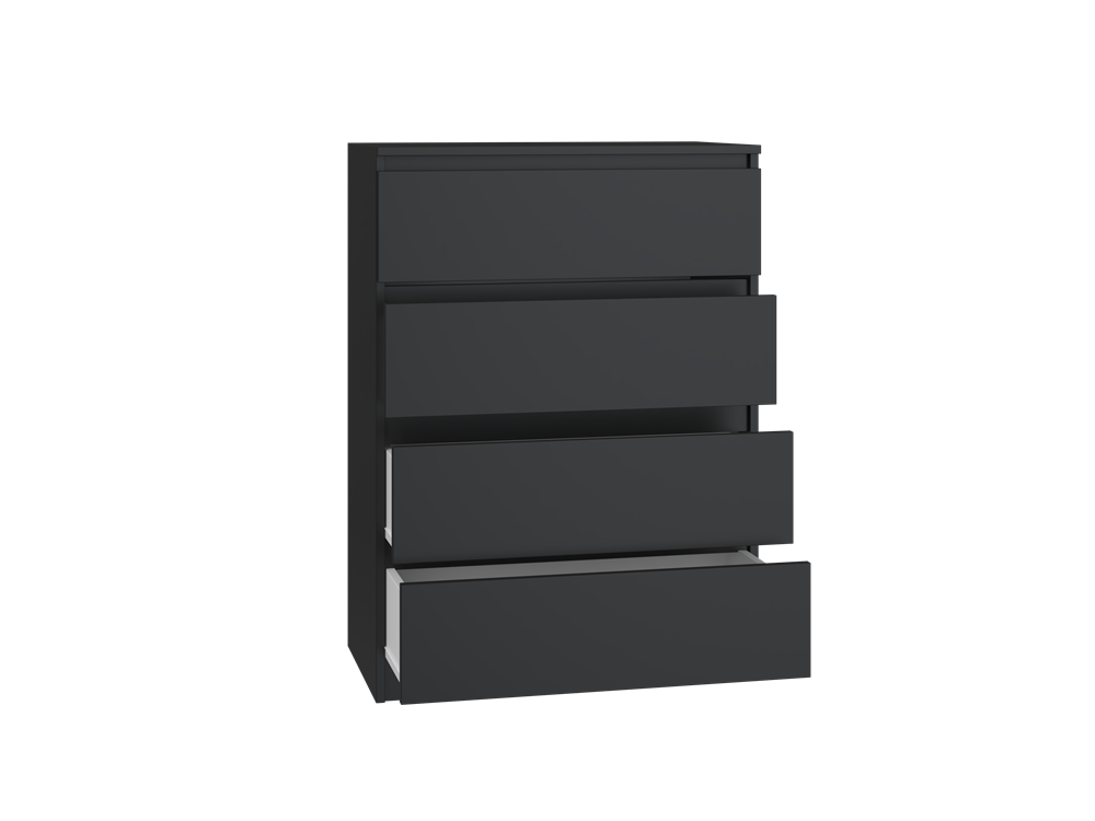 Moderne ladekast MALWA M4 - Minimalistisch & Functioneel | Kleur: Zwart | Maat: 70x40x97 cm