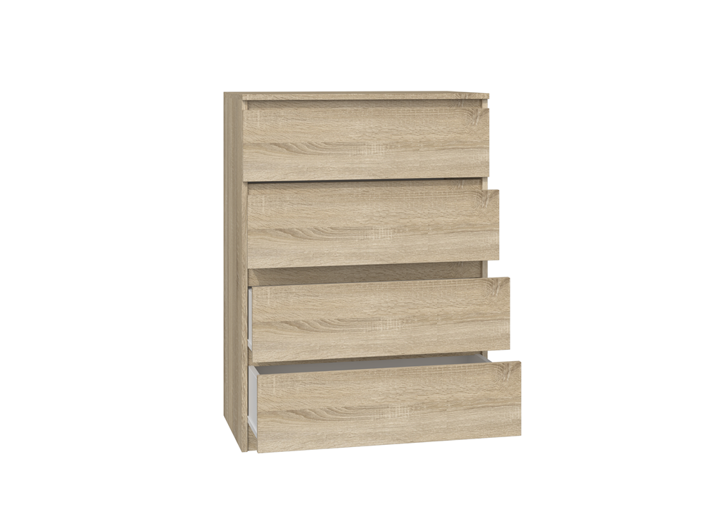 Moderne ladekast MALWA M4 – Ruime opberglades zonder grepen | Kleur: Sonoma Eiken | Maat: 70x40x97