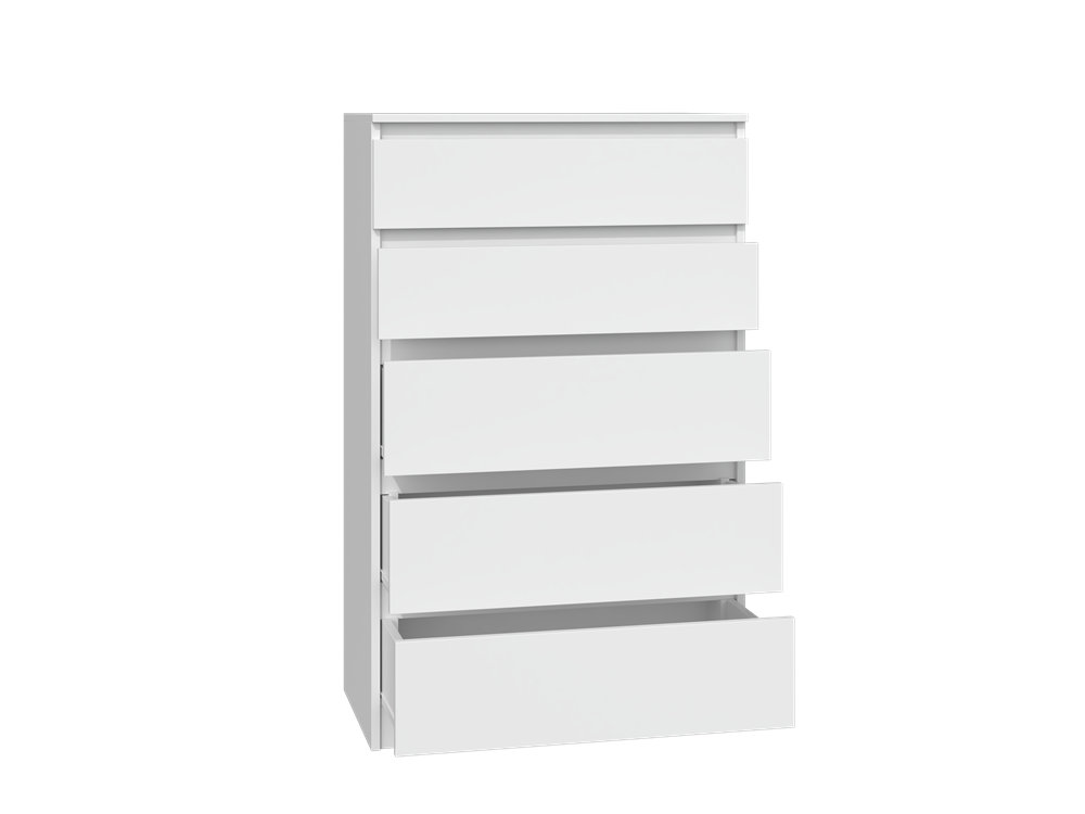 Moderne ladekast MALWA M5 - Greeploos, duurzaam en strak design | Kleur: Mat wit