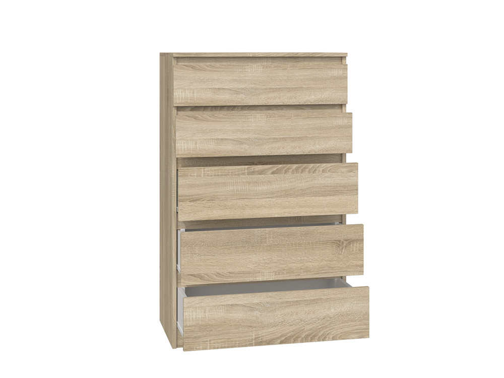 Moderne Malwa M5 ladekast met 5 lades - Sonoma eiken | Kleur: Sonoma eiken | Maat: 70x40x109,5 cm