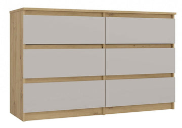 Moderne ladekast MALWA M6 met 6 lades - krasbestendig & duurzaam | Kleur: Ambachtelijk Eiken &