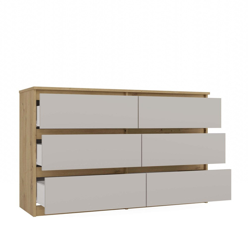 Moderne ladekast MALWA M6 met 6 lades - krasbestendig & duurzaam | Kleur: Ambachtelijk Eiken &