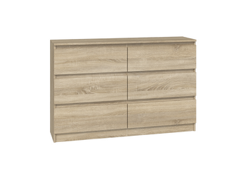 Moderne MALWA ladekast M6 met 6 lades - Opbergkast | Kleur: Sonoma Eiken | Maat: 120x30x75 cm