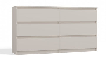 Moderne grote ladekast M6 140 - 6 lades, strakke greeploze fronten | Kleur: Kashmir Beige
