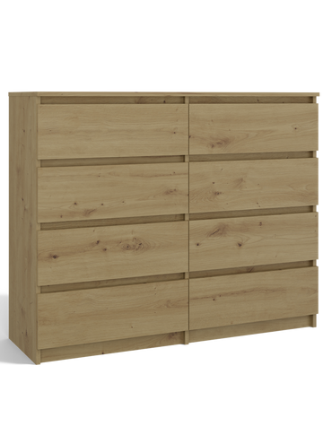 Moderne Grote Kist met 8 Lades - MALWA M8 120 | Kleur: Artisan Eiken | Maat: 120x40x97 cm