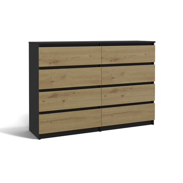 Moderne ladekast MALWA M8 met 8 lades - Ruime opbergruimte | Kleur: Antraciet / Artisan Eiken