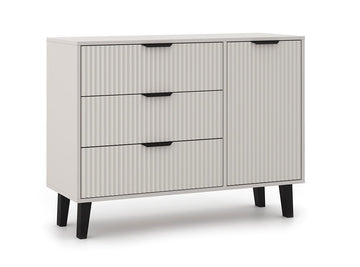 SCANDI 1D3S Slanke Kast - Scandinavisch Modern Geribd Design | Kleur: Kasjmier | Maat: 110x39x81,5