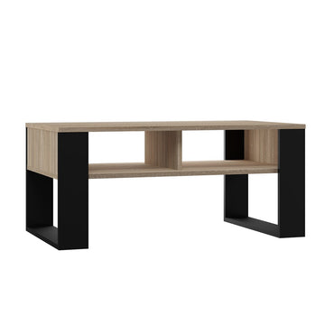 Moderne salontafel MODERN 2P met opbergruimte | Sonoma Eiken / Zwart | 90x58x50 cm