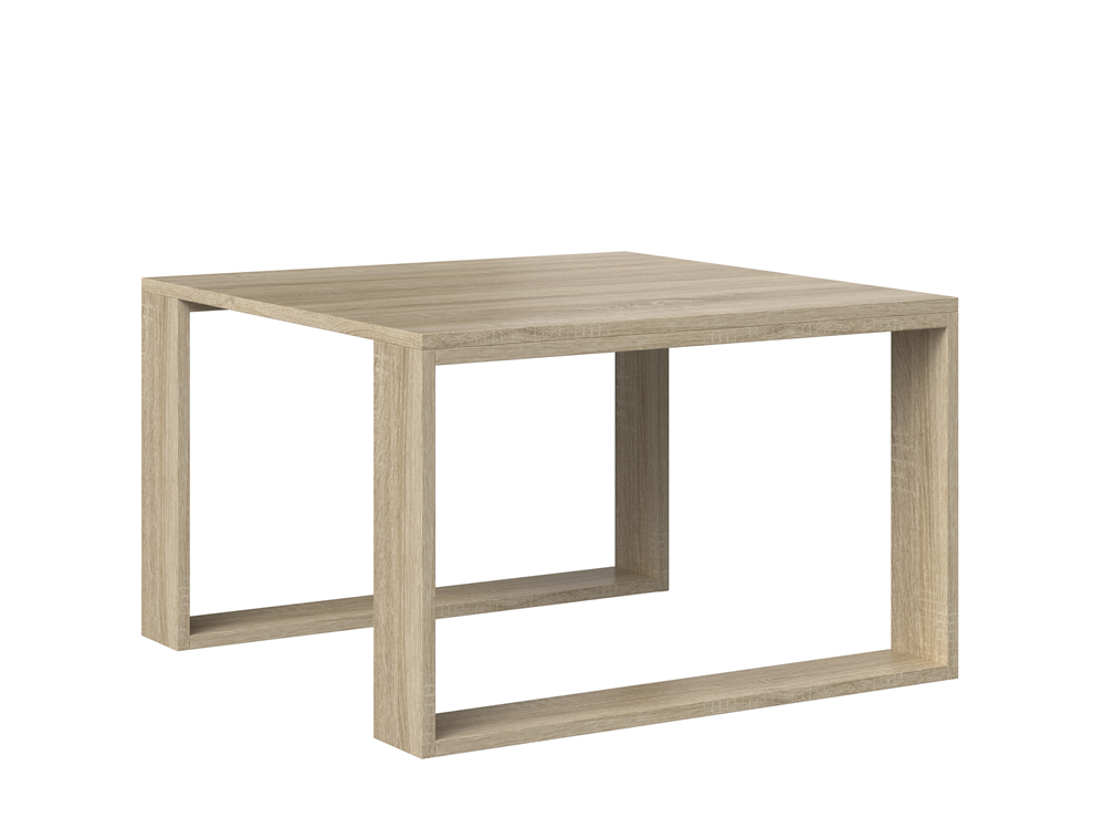 Moderne Mini Salontafel - Krasbestendig Tafelblad | Kleur: Sonoma Eiken | Maat: 67x67x40 cm