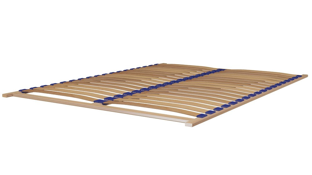 Stevig bedframe 160x200 met 36 gebogen veerlatten | Kleur: Natuurlijk gelakt hout