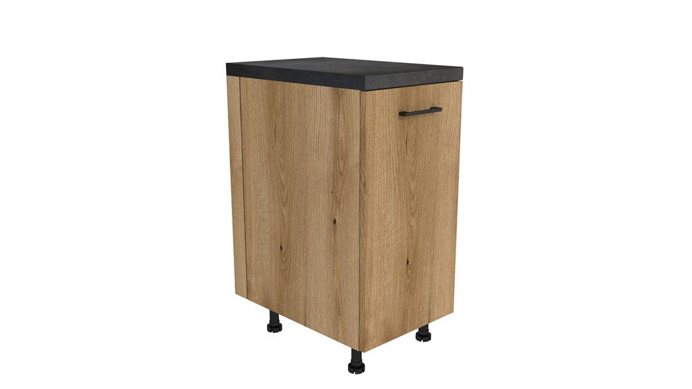 Keukenmeubelset VARIO 200CM Z4 – Compacte, krasbestendige keuken | Kleur: Zwart/Evoke Eik/District