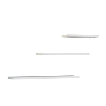 Set van 3 Mat Witte Wandplanken TOBI - Gelamineerd Meubelplaat | Kleur: Mat wit | Maten: 60, 45, 30