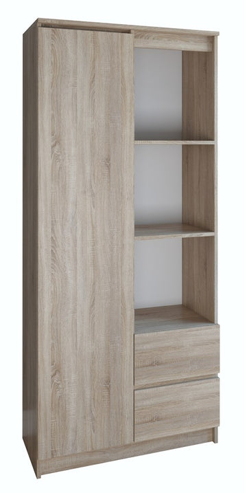 Open Boekenkast RS-80 BILY met 7 Planken en 2 Laden - Sonoma Eiken | 80x35x180 cm