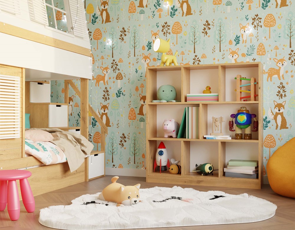 Open Boekenkast Fiesta 8P modern design - 8 compartimenten | Kleur: Artisan Eiken | 104x100x24 cm