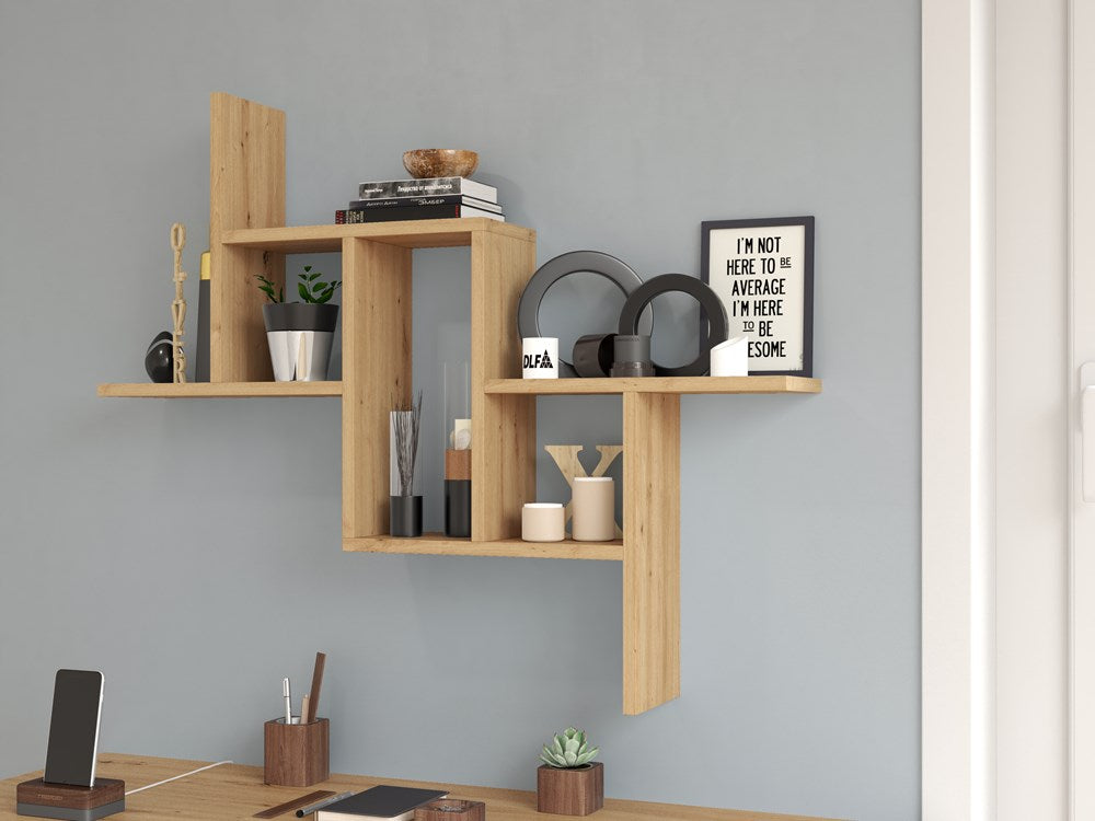 Hangende Plank Fiesta - Moderne Wandplank voor Extra Opbergruimte | Artisan Eiken | 90x15x73,5 cm