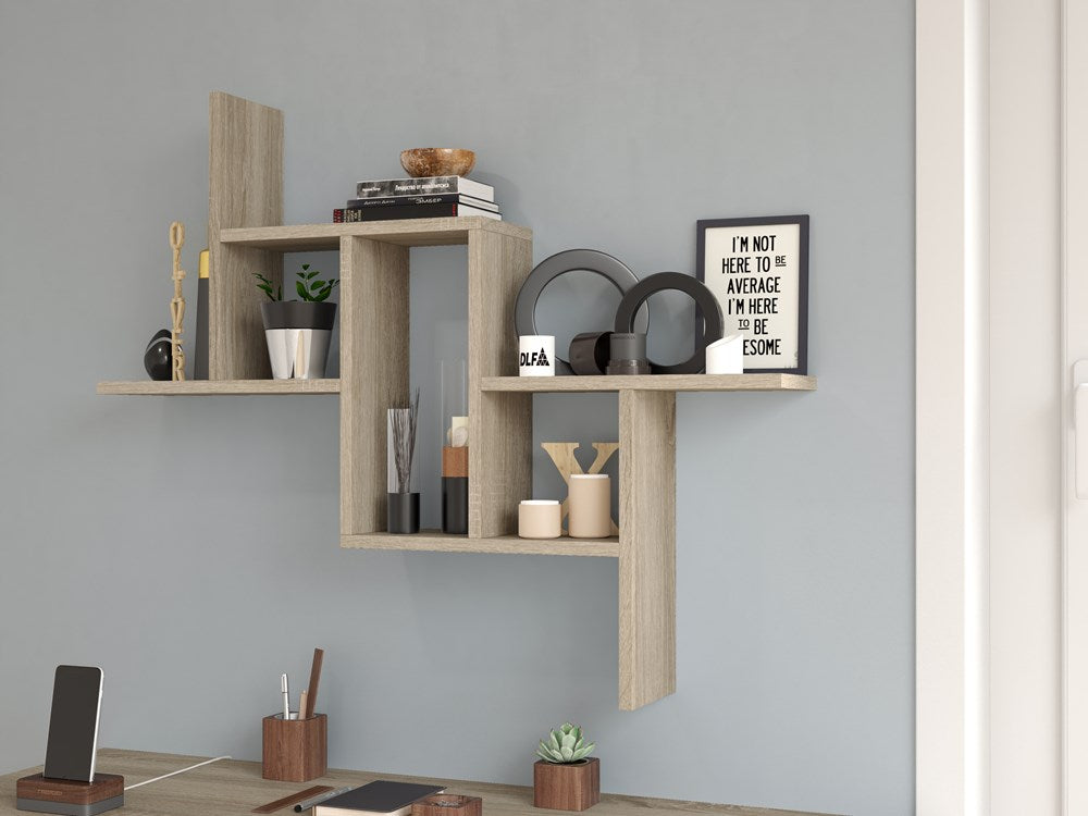 Hangende Wandplank Fiesta - Functionele Opbergruimte | Sonoma Eiken | 90x15x7,35 cm