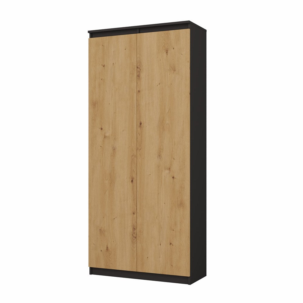 Gesloten Boekenkast met 8 Planken - RS-80 Hemn | Kleur: Antraciet & Artisan Eiken | Maat: 180x80x35
