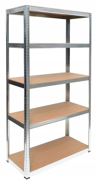 Stevig Opbergrek met 5 Planken - Tot 875 kg Belastbaar | Metaal/Zilver | 180x90x40 cm